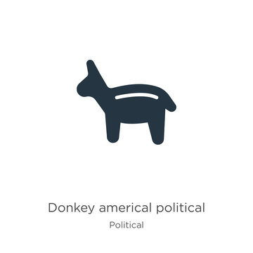 Donkey americal political icon vector. Trendy flat donkey americal political icon from political collection isolated on white background. Vector illustration can be used for web and mobile graphic