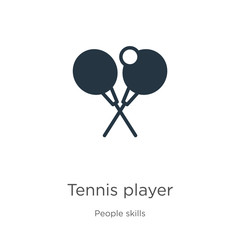 Tennis player icon vector. Trendy flat tennis player icon from people skills collection isolated on white background. Vector illustration can be used for web and mobile graphic design, logo, eps10