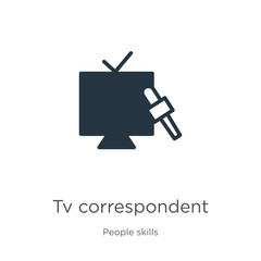 Tv correspondent icon vector. Trendy flat tv correspondent icon from people skills collection isolated on white background. Vector illustration can be used for web and mobile graphic design, logo,
