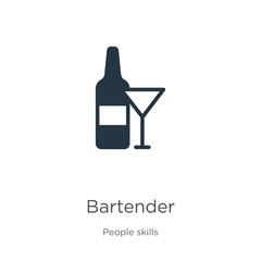 Bartender icon vector. Trendy flat bartender icon from people skills collection isolated on white background. Vector illustration can be used for web and mobile graphic design, logo, eps10