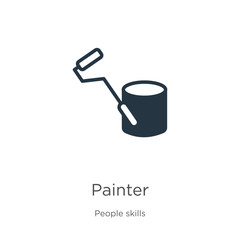 Painter icon vector. Trendy flat painter icon from people skills collection isolated on white background. Vector illustration can be used for web and mobile graphic design, logo, eps10
