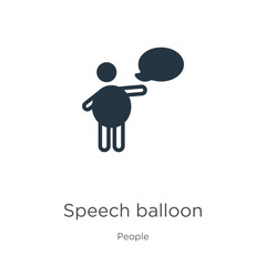 Speech balloon icon vector. Trendy flat speech balloon icon from people collection isolated on white background. Vector illustration can be used for web and mobile graphic design, logo, eps10