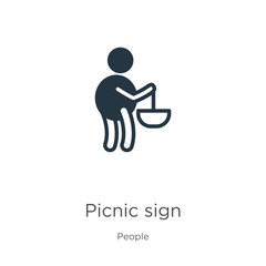 Obraz na płótnie Canvas Picnic sign icon vector. Trendy flat picnic sign icon from people collection isolated on white background. Vector illustration can be used for web and mobile graphic design, logo, eps10