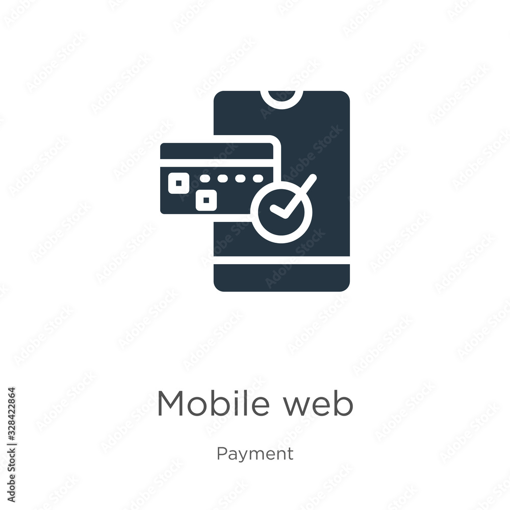 Aufkleber mobile web icon vector. trendy flat mobile web icon from payment collection isolated on white backgr
