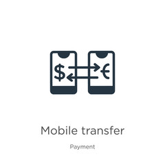 Mobile transfer icon vector. Trendy flat mobile transfer icon from payment methods collection isolated on white background. Vector illustration can be used for web and mobile graphic design, logo,