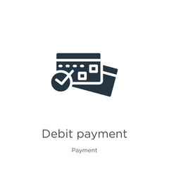 Debit payment icon vector. Trendy flat debit payment icon from payment collection isolated on white background. Vector illustration can be used for web and mobile graphic design, logo, eps10