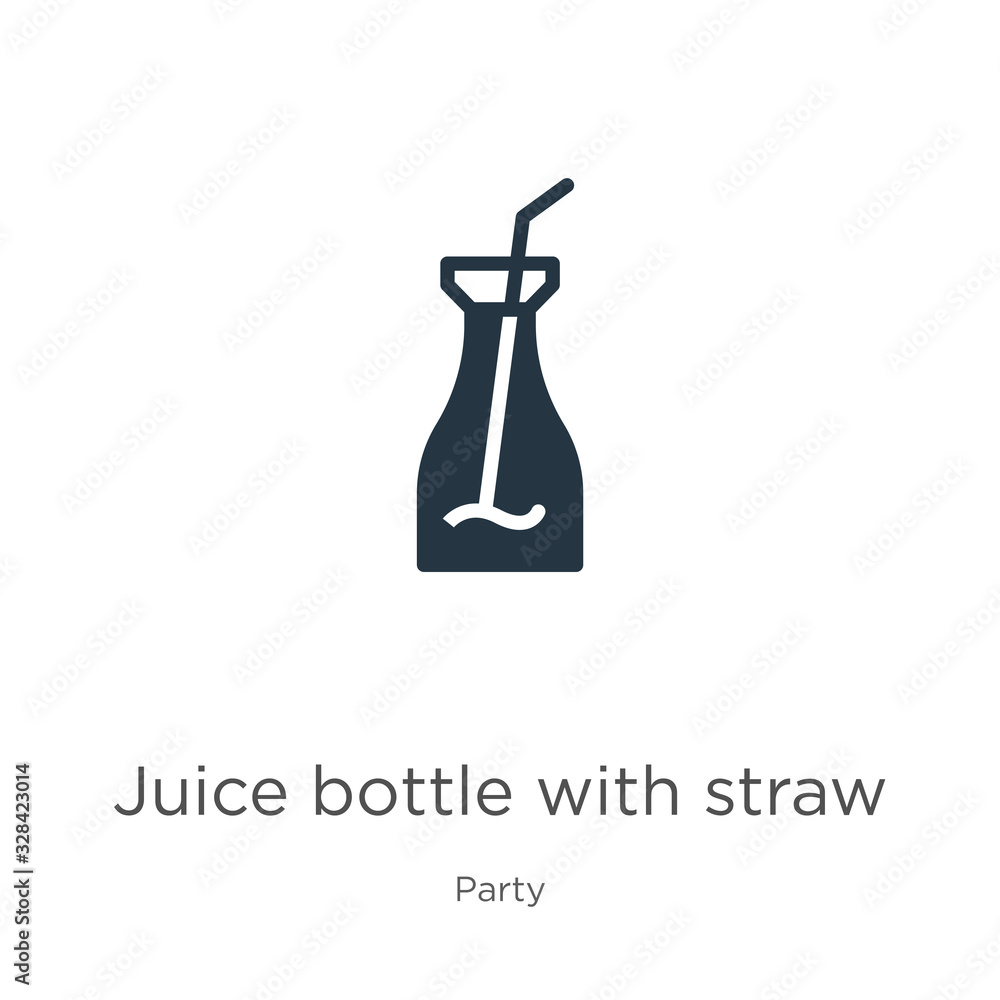 Poster juice bottle with straw icon vector. trendy flat juice bottle with straw icon from party collection 