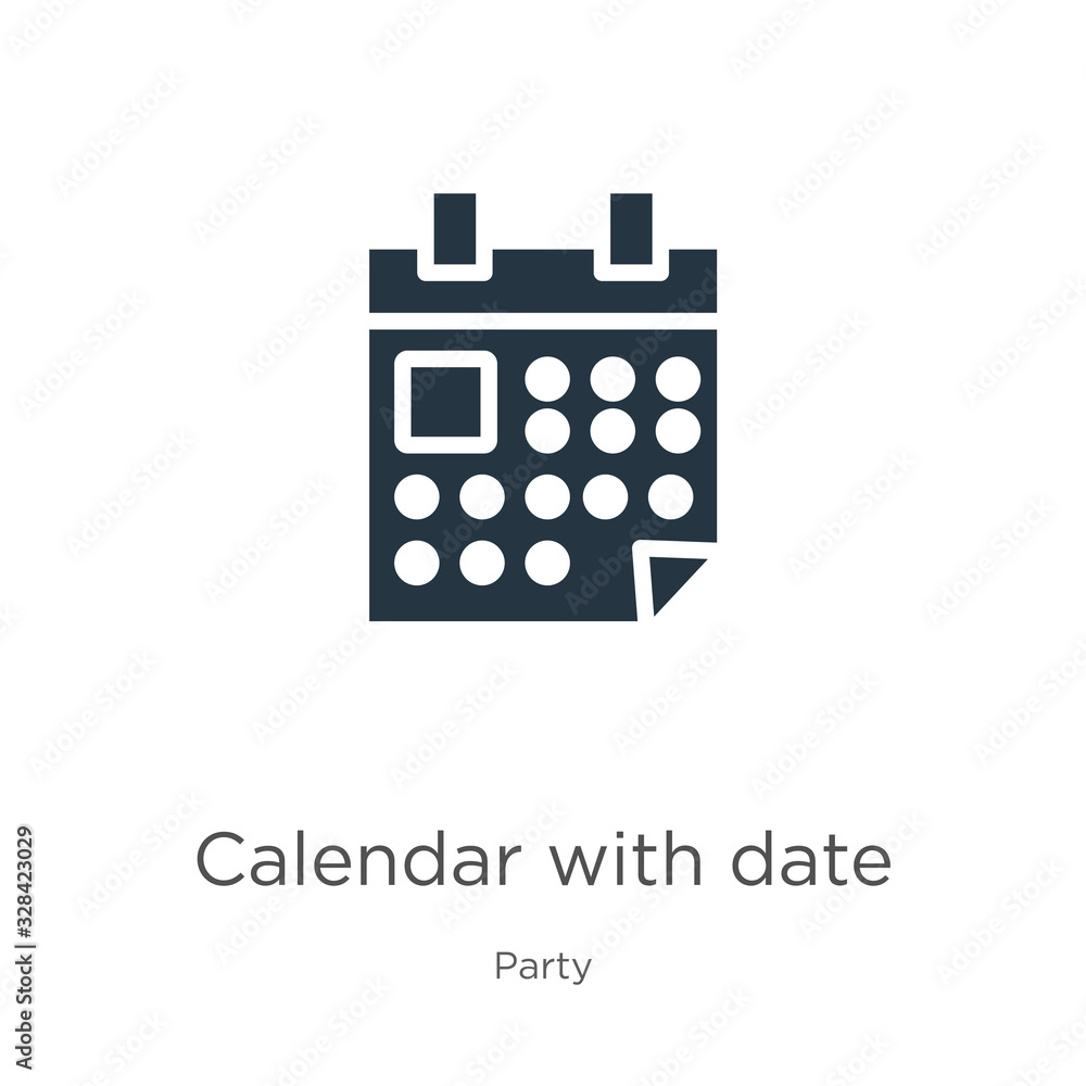 Poster calendar with date icon vector. trendy flat calendar with date icon from party collection isolated o