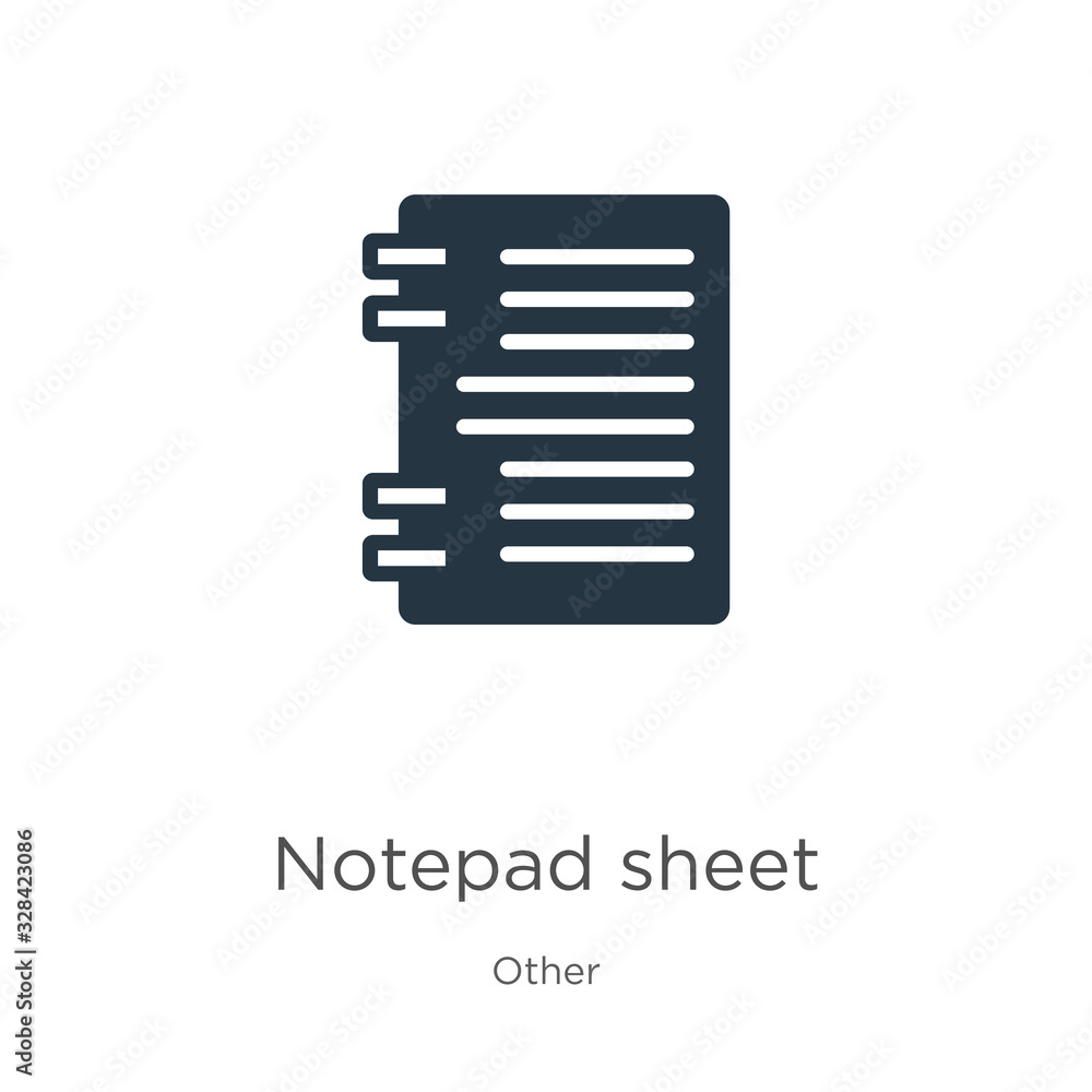 Poster notepad sheet icon vector. trendy flat notepad sheet icon from other collection isolated on white ba