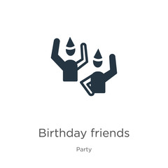 Birthday friends icon vector. Trendy flat birthday friends icon from party collection isolated on white background. Vector illustration can be used for web and mobile graphic design, logo, eps10