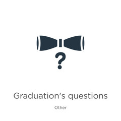 Graduation's questions icon vector. Trendy flat graduation's questions icon from other collection isolated on white background. Vector illustration can be used for web and mobile graphic design, logo,