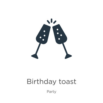 Birthday toast icon vector. Trendy flat birthday toast icon from party collection isolated on white background. Vector illustration can be used for web and mobile graphic design, logo, eps10