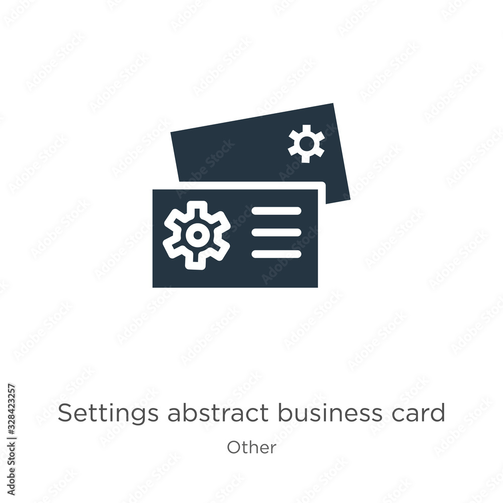 Poster settings abstract business card icon vector. trendy flat settings abstract business card icon from o