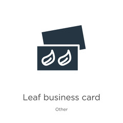 Green leaf business card icon vector. Trendy flat green leaf business card icon from other collection isolated on white background. Vector illustration can be used for web and mobile graphic design,