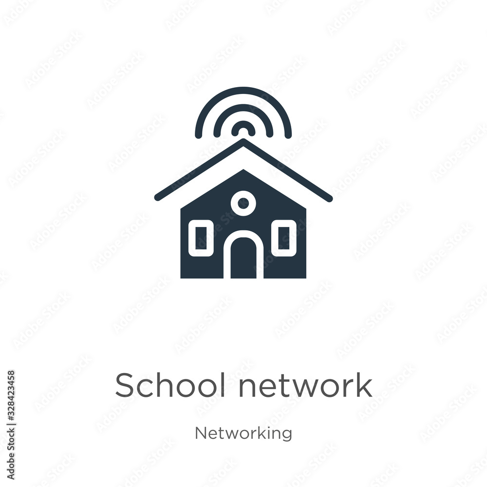 Aufkleber school network icon vector. trendy flat school network icon from networking collection isolated on w
