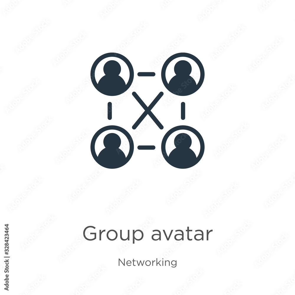 Poster group avatar icon vector. trendy flat group avatar icon from networking collection isolated on white