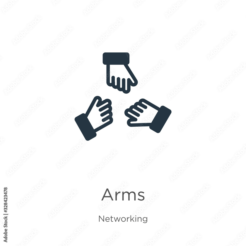 Aufkleber arms icon vector. trendy flat arms icon from networking collection isolated on white background. vec