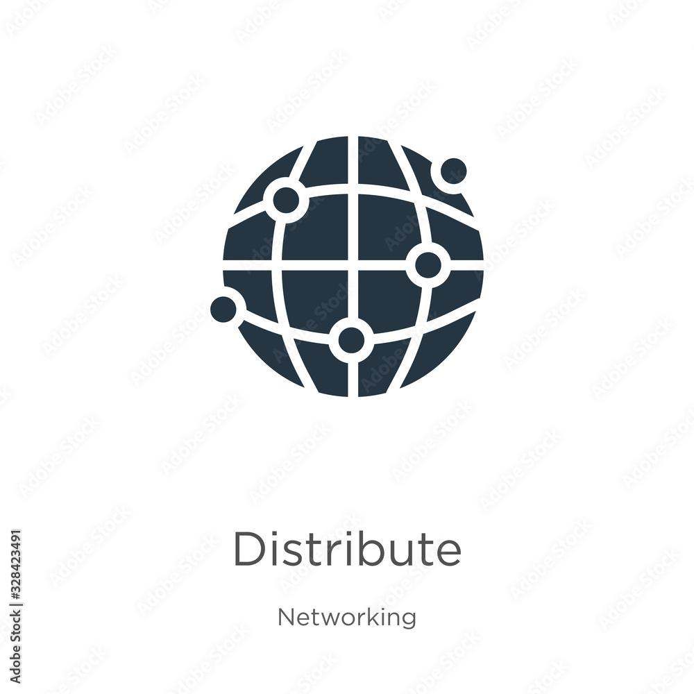 Poster distribute icon vector. trendy flat distribute icon from networking collection isolated on white bac