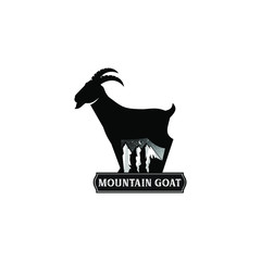 mountain goat abstract vector logo design