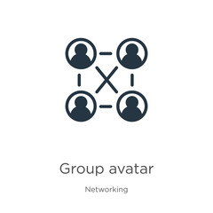 Group avatar icon vector. Trendy flat group avatar icon from networking collection isolated on white background. Vector illustration can be used for web and mobile graphic design, logo, eps10