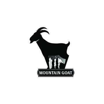 Mountain Goat Abstract Vector Logo Design