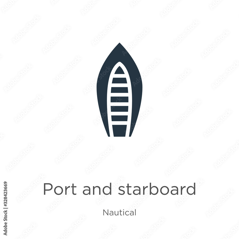 Poster port and starboard icon vector. trendy flat port and starboard icon from nautical collection isolate