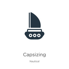 Capsizing icon vector. Trendy flat capsizing icon from nautical collection isolated on white background. Vector illustration can be used for web and mobile graphic design, logo, eps10