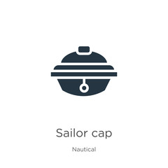 Sailor cap icon vector. Trendy flat sailor cap icon from nautical collection isolated on white background. Vector illustration can be used for web and mobile graphic design, logo, eps10