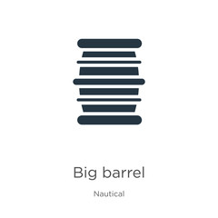 Big barrel icon vector. Trendy flat big barrel icon from nautical collection isolated on white background. Vector illustration can be used for web and mobile graphic design, logo, eps10