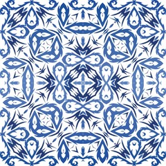 Ethnic ceramic tile in portuguese azulejo.
