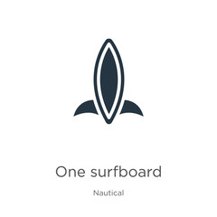 One surfboard icon vector. Trendy flat one surfboard icon from nautical collection isolated on white background. Vector illustration can be used for web and mobile graphic design, logo, eps10
