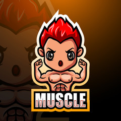 Muscle boy mascot esport logo design