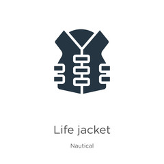 Life jacket icon vector. Trendy flat life jacket icon from nautical collection isolated on white background. Vector illustration can be used for web and mobile graphic design, logo, eps10
