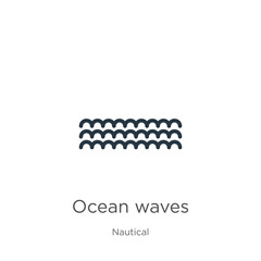 Ocean waves icon vector. Trendy flat ocean waves icon from nautical collection isolated on white background. Vector illustration can be used for web and mobile graphic design, logo, eps10
