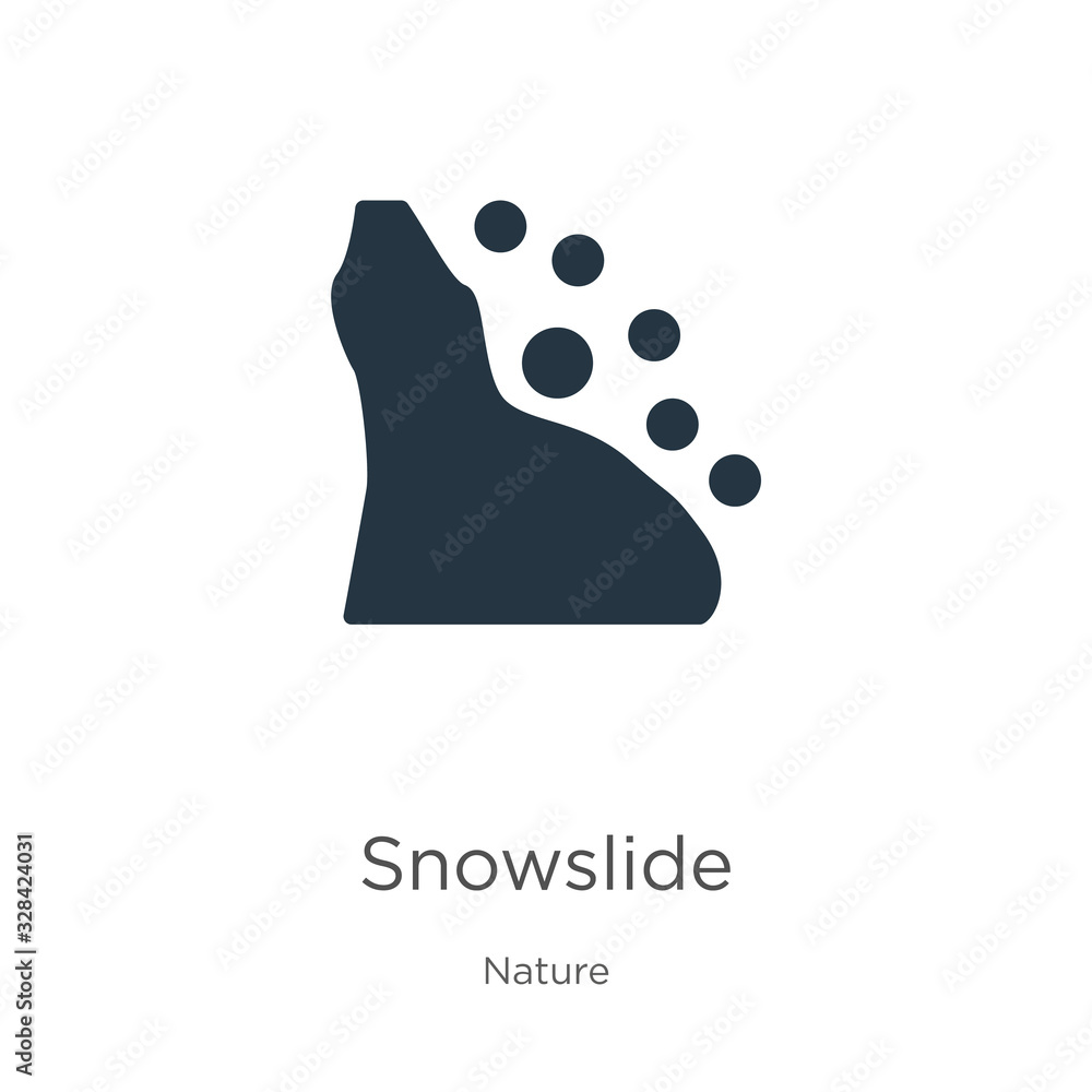 Poster snowslide icon vector. trendy flat snowslide icon from nature collection isolated on white backgroun