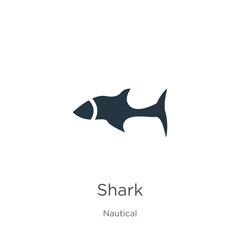 Shark icon vector. Trendy flat shark icon from nautical collection isolated on white background. Vector illustration can be used for web and mobile graphic design, logo, eps10