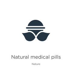 Natural medical pills icon vector. Trendy flat natural medical pills icon from nature collection isolated on white background. Vector illustration can be used for web and mobile graphic design, logo,
