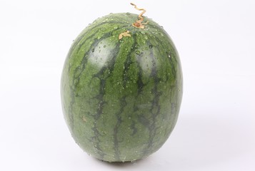 fresh green watermelon isolated on white background