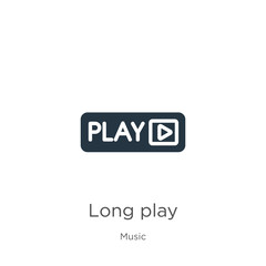 Long play icon vector. Trendy flat long play icon from music collection isolated on white background. Vector illustration can be used for web and mobile graphic design, logo, eps10