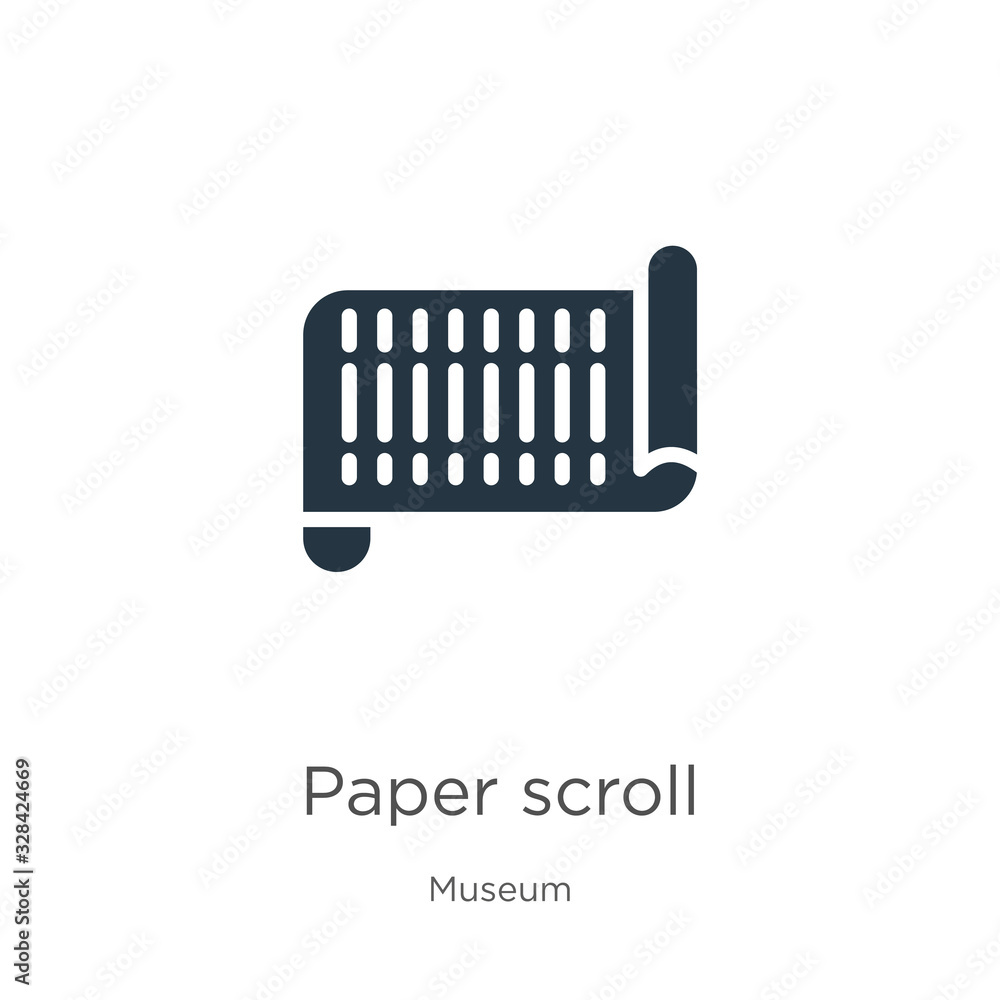 Poster paper scroll icon vector. trendy flat paper scroll icon from museum collection isolated on white bac