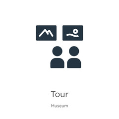 Tour icon vector. Trendy flat tour icon from museum collection isolated on white background. Vector illustration can be used for web and mobile graphic design, logo, eps10