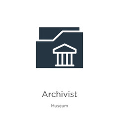 Archivist icon vector. Trendy flat archivist icon from museum collection isolated on white background. Vector illustration can be used for web and mobile graphic design, logo, eps10