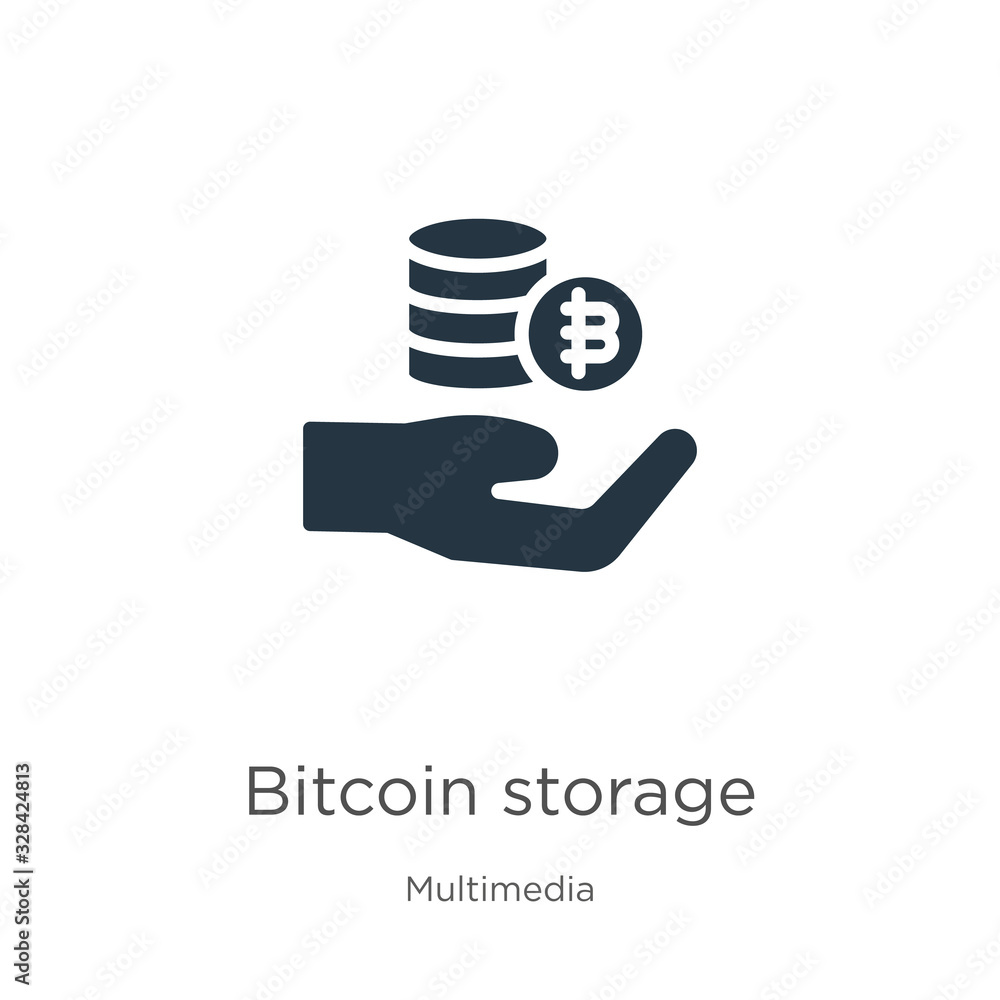 Poster bitcoin storage icon vector. trendy flat bitcoin storage icon from multimedia collection isolated on