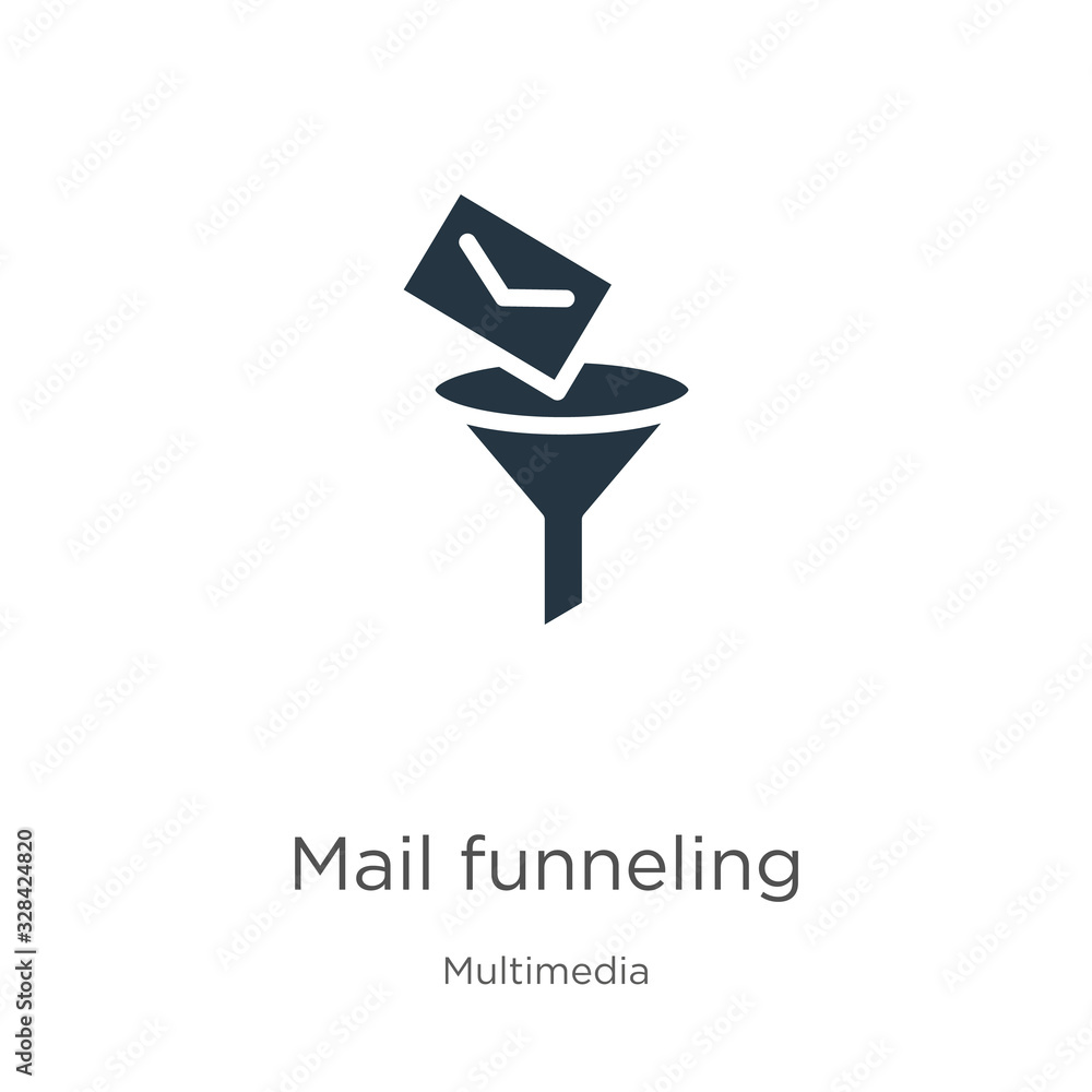Poster mail funneling icon vector. trendy flat mail funneling icon from multimedia collection isolated on w