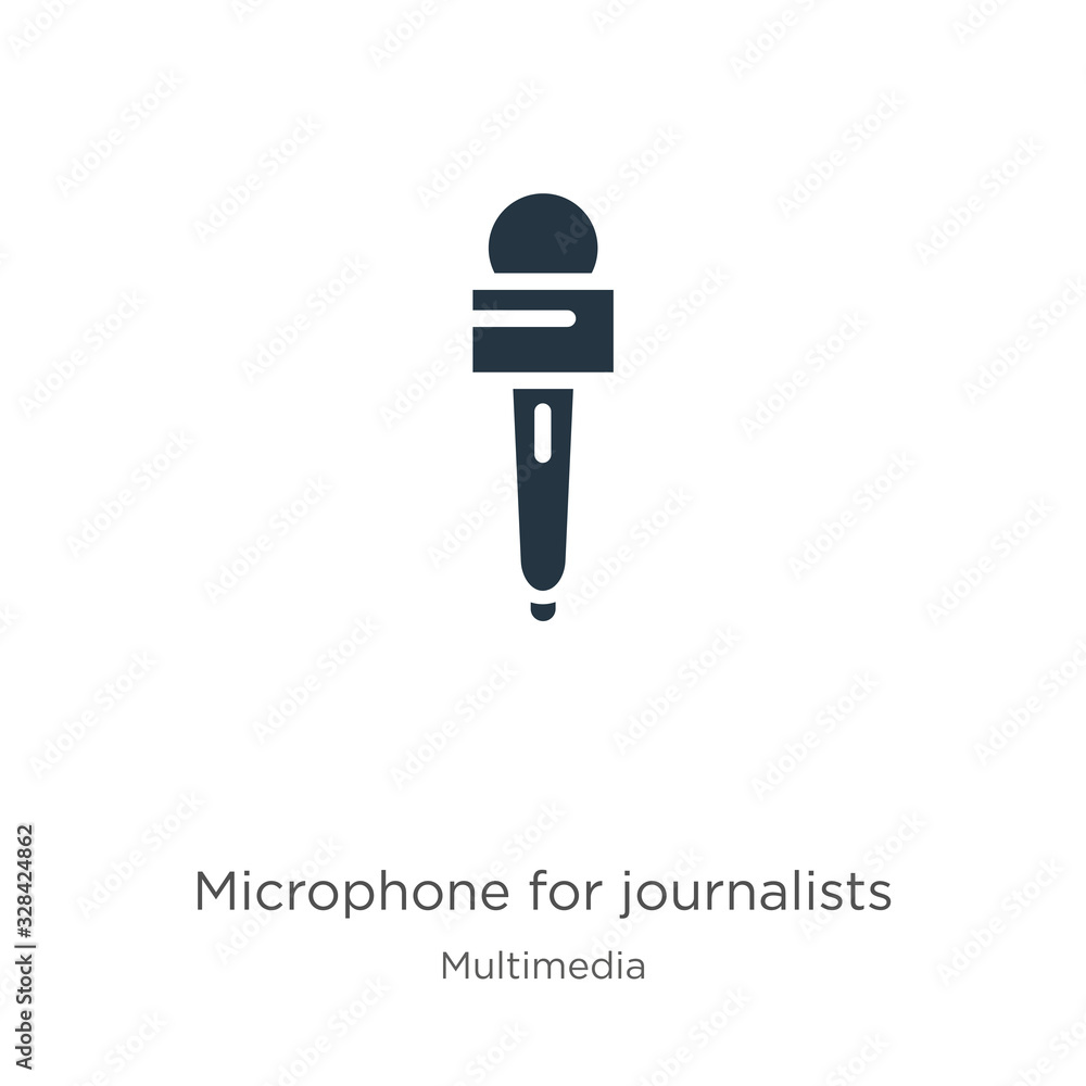 Poster microphone for journalists icon vector. trendy flat microphone for journalists icon from multimedia 