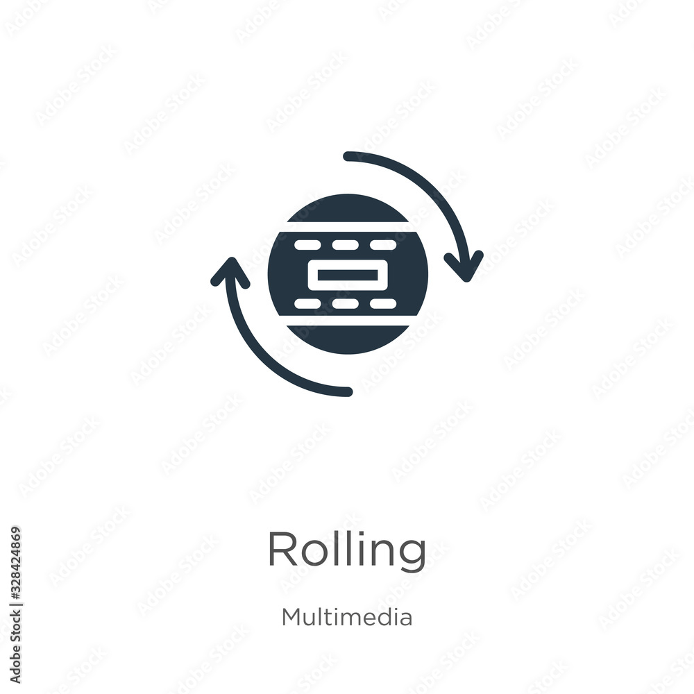 Poster rolling icon vector. trendy flat rolling icon from multimedia collection isolated on white backgroun