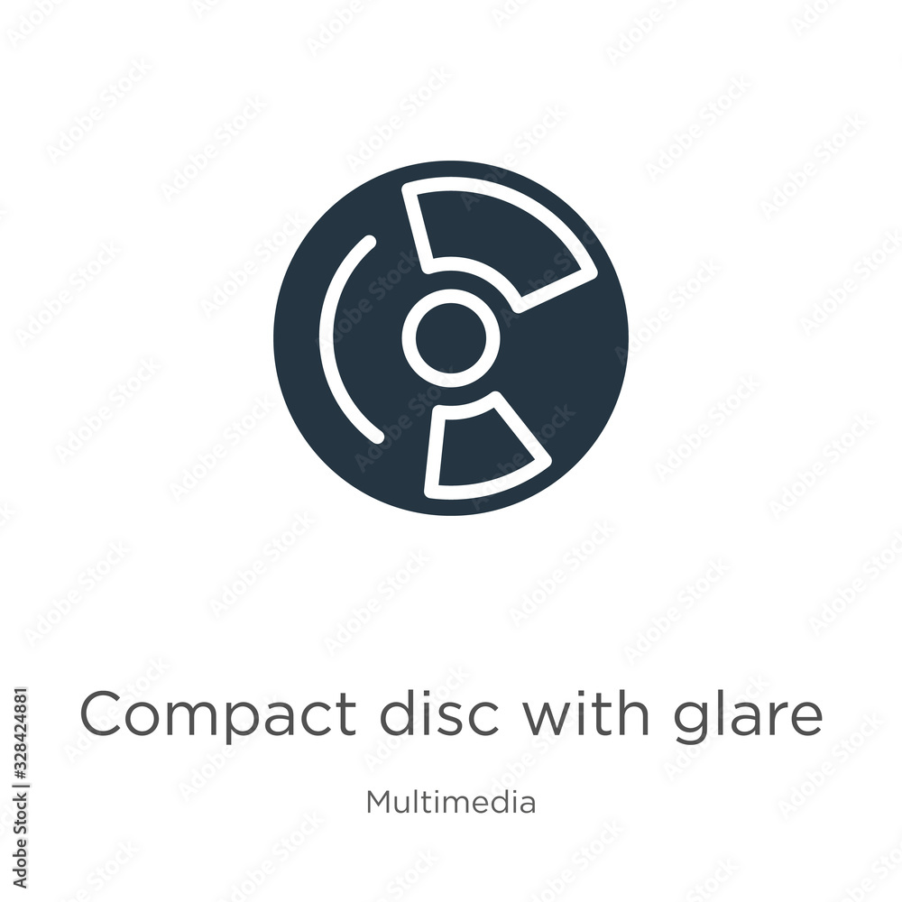 Poster compact disc with glare icon vector. trendy flat compact disc with glare icon from multimedia collec