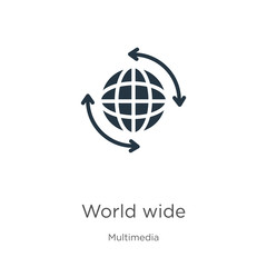 World wide icon vector. Trendy flat world wide icon from multimedia collection isolated on white background. Vector illustration can be used for web and mobile graphic design, logo, eps10