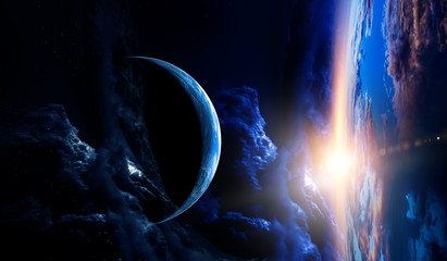 Abstract planets and space background