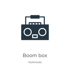 Boom box icon vector. Trendy flat boom box icon from multimedia collection isolated on white background. Vector illustration can be used for web and mobile graphic design, logo, eps10